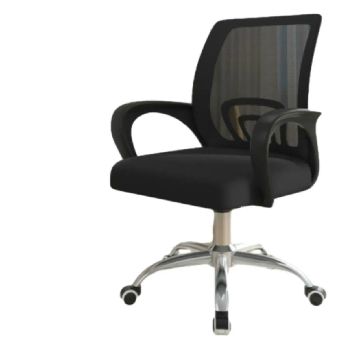 Modern Mesh Back Adjustable Black Office Task Chair Image - 2