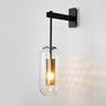 Modern Mesh Cylinder Clear Glass Gold Wall Sconce Image - 12