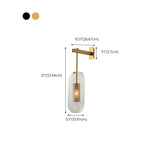 Modern Mesh Cylinder Clear Glass Gold Wall Sconce #size