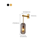 Modern Mesh Cylinder Clear Glass Gold Wall Sconce Image - 25