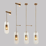Modern Mesh Cylinder Clear Glass Gold Wall Sconce Image - 5
