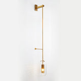 Modern Mesh Cylinder Clear Glass Gold Wall Sconce Image - 7
