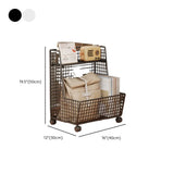 Modern Mesh Iron Small Sliding Storage Bookcase Black #size