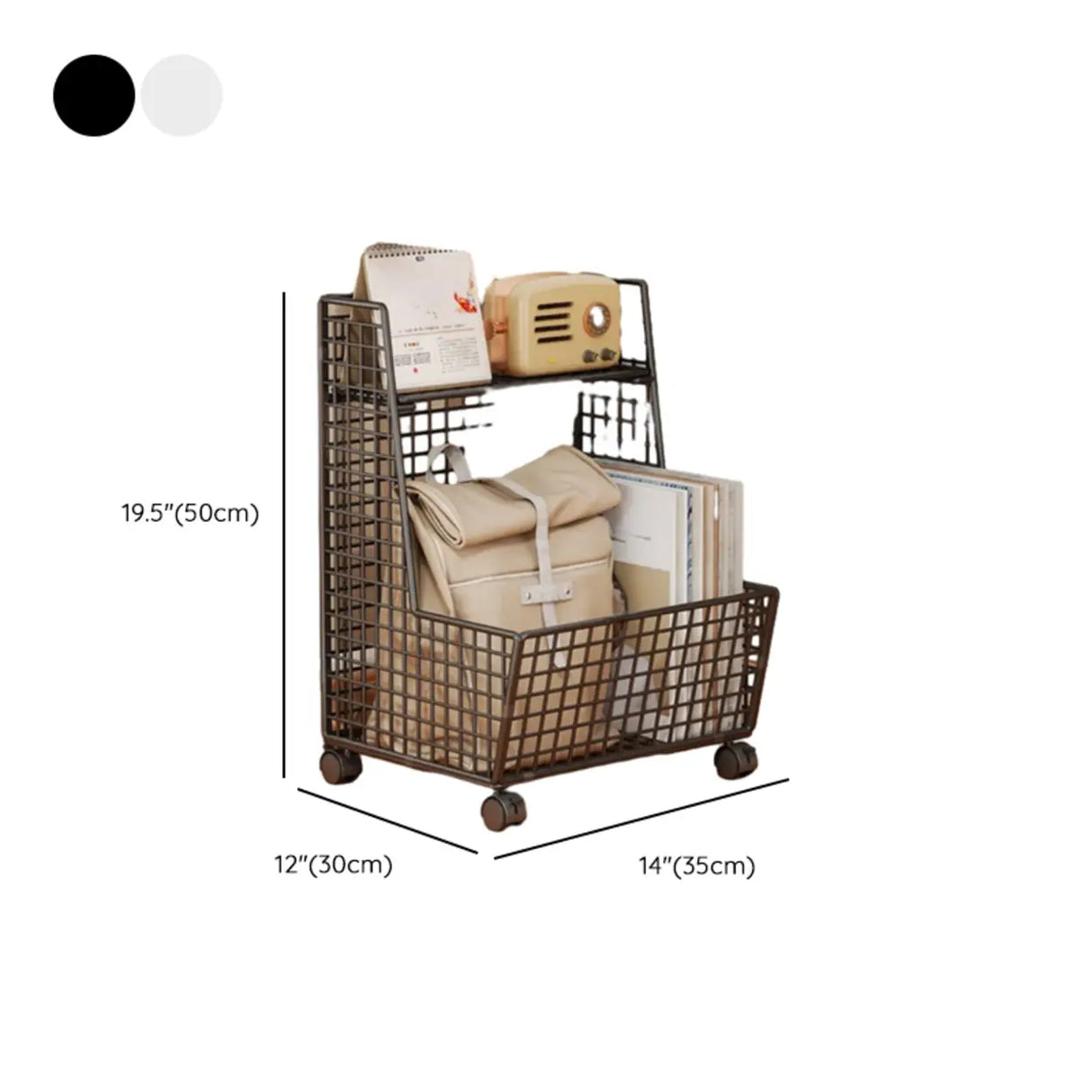 Modern Mesh Iron Small Sliding Storage Bookcase Black Image - 14