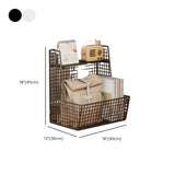 Modern Mesh Iron Small Sliding Storage Bookcase Black Image - 15