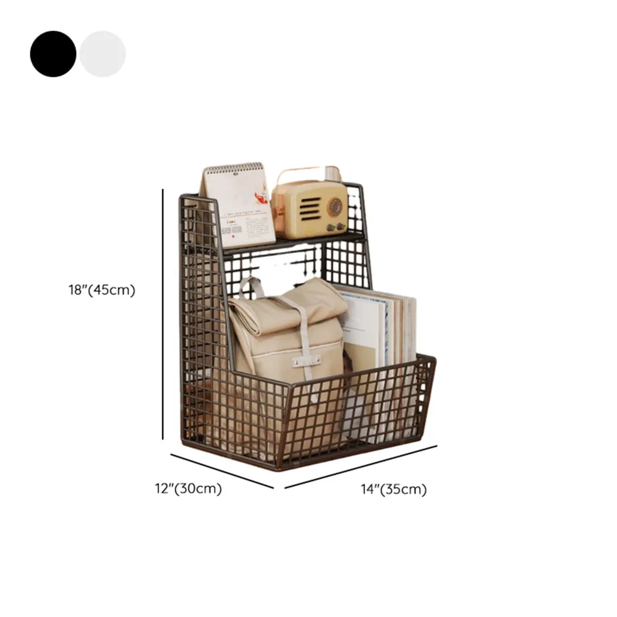 Modern Mesh Iron Small Sliding Storage Bookcase Black Image - 16