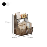 Modern Mesh Iron Small Sliding Storage Bookcase Black Image - 16