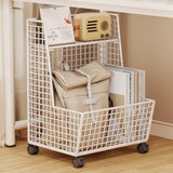Modern Mesh Iron Small Sliding Storage Bookcase Black Image - 9