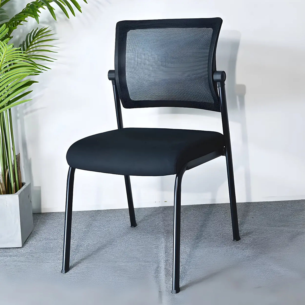 Modern Mesh Metal Frame Black Ergonomic Office Chair Image - 5