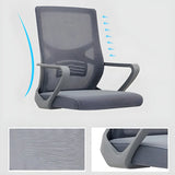 Modern Mesh Mid-Back Lumbar Support Grey Office Chair Image - 10