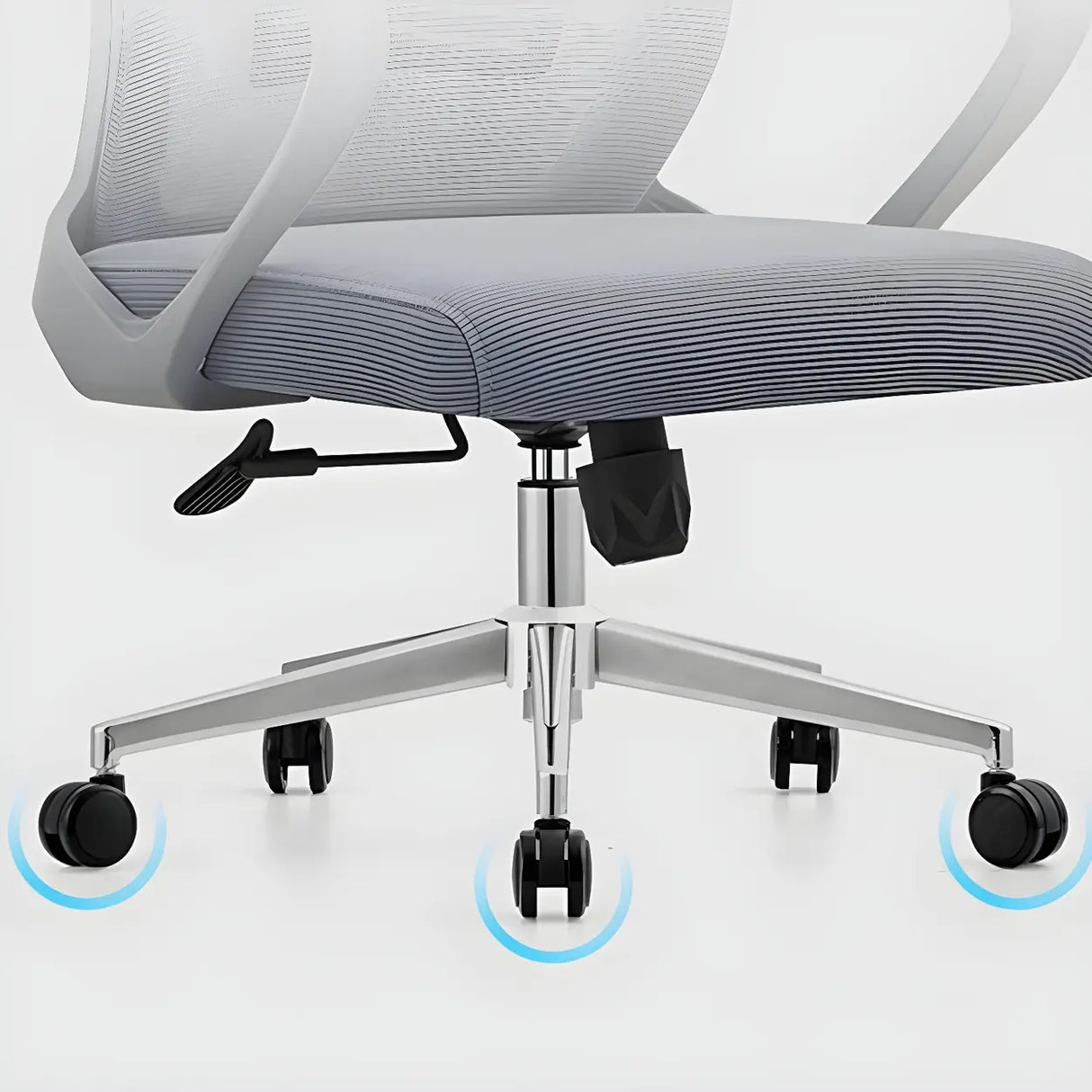Modern Mesh Mid-Back Lumbar Support Grey Office Chair Image - 11