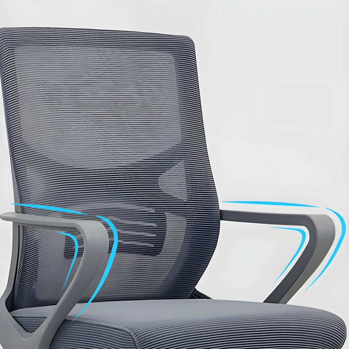 Modern Mesh Mid-Back Lumbar Support Grey Office Chair Image - 13