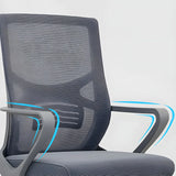 Modern Mesh Mid-Back Lumbar Support Grey Office Chair Image - 13