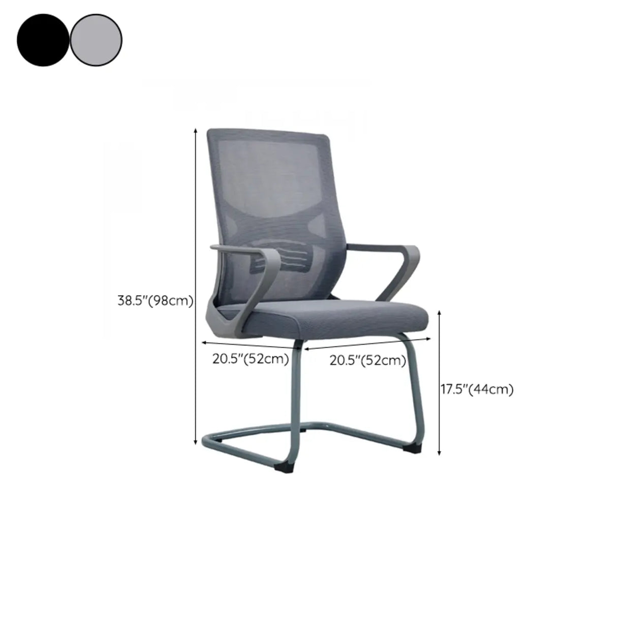 Modern Mesh Mid-Back Lumbar Support Grey Office Chair Image - 15