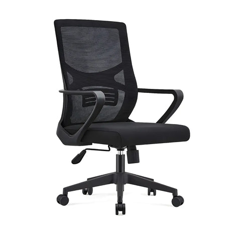 Modern Mesh Mid-Back Lumbar Support Grey Office Chair Image - 2