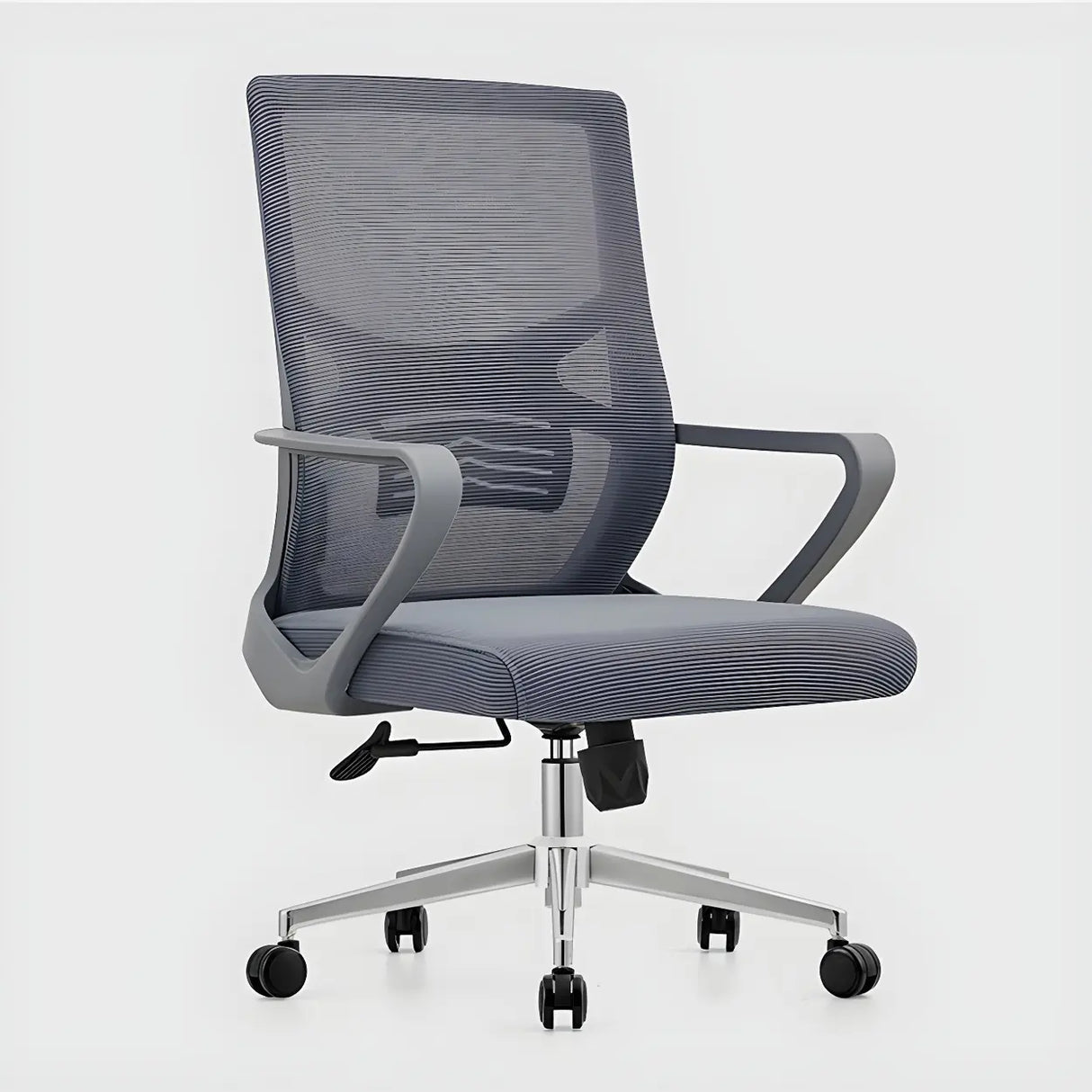 Modern Mesh Mid-Back Lumbar Support Grey Office Chair Image - 4