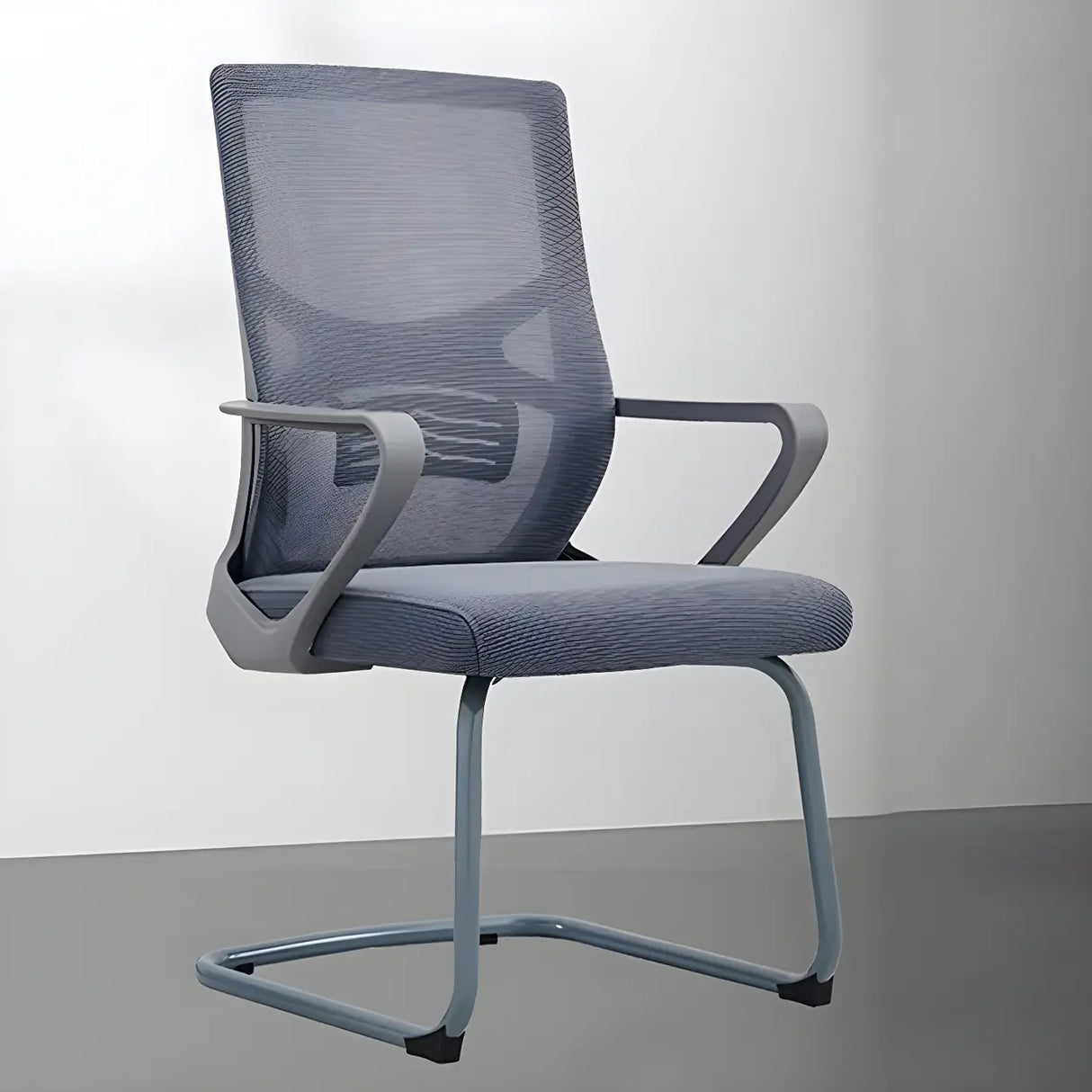 Modern Mesh Mid-Back Lumbar Support Grey Office Chair Image - 6
