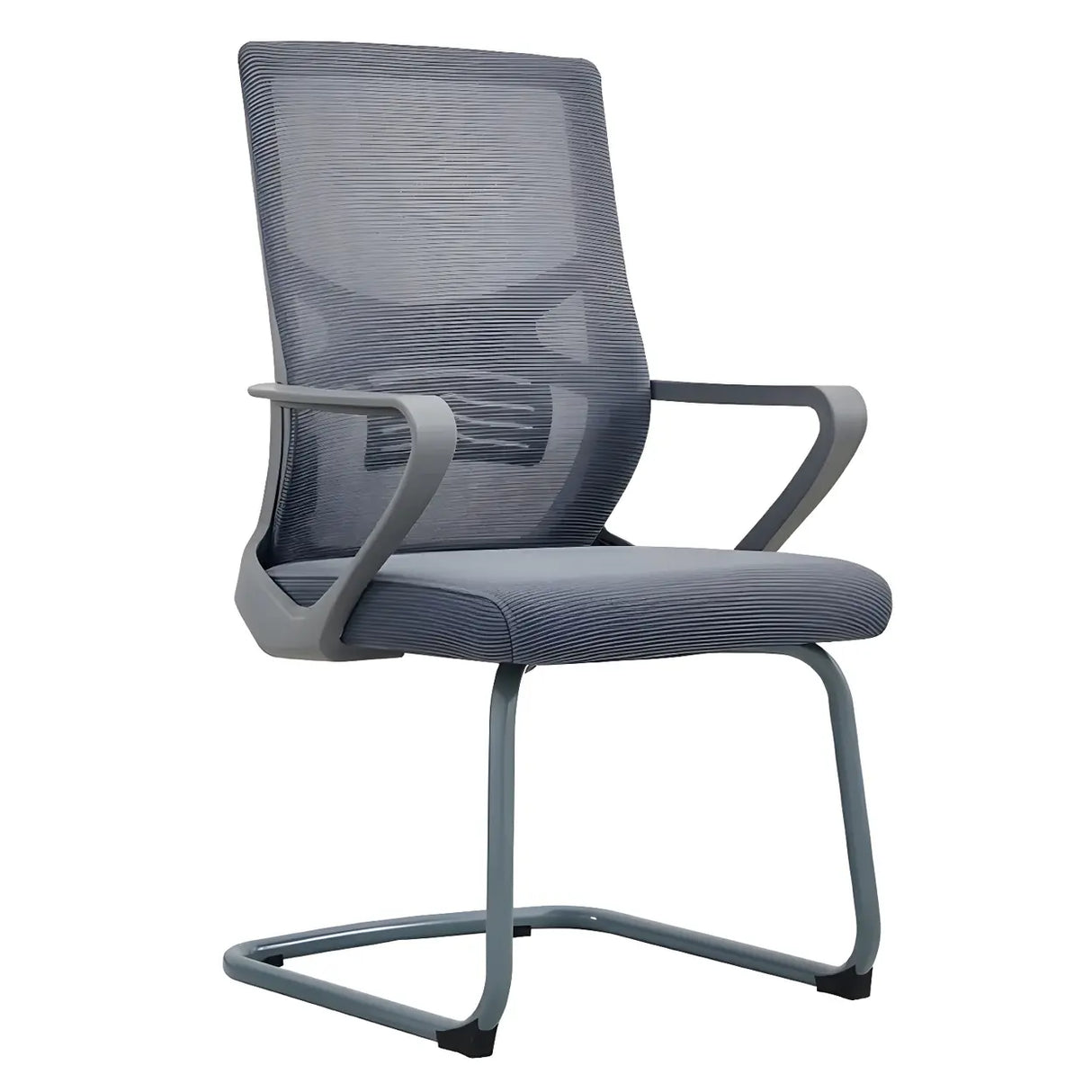 Modern Mesh Mid-Back Lumbar Support Grey Office Chair Image - 7