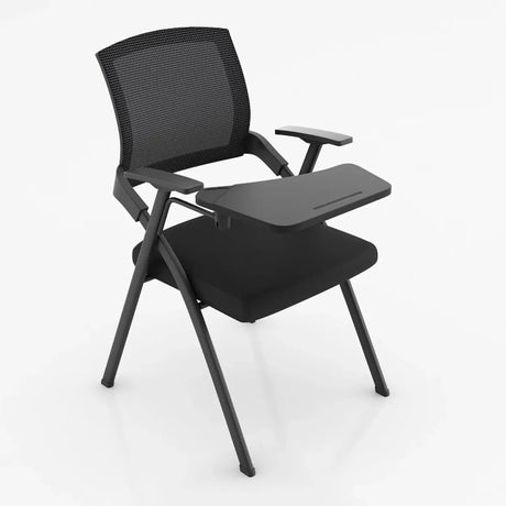 Modern Mesh Office Chair with Tray Black Fabric Seat Image - 1