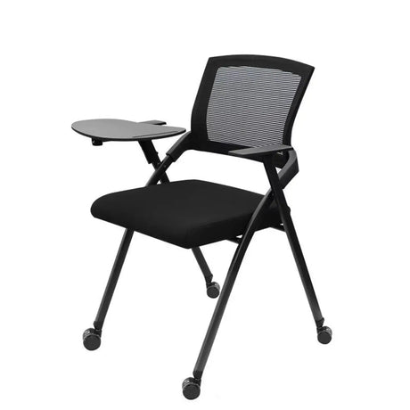 Modern Mesh Office Chair with Tray Black Fabric Seat Image - 2