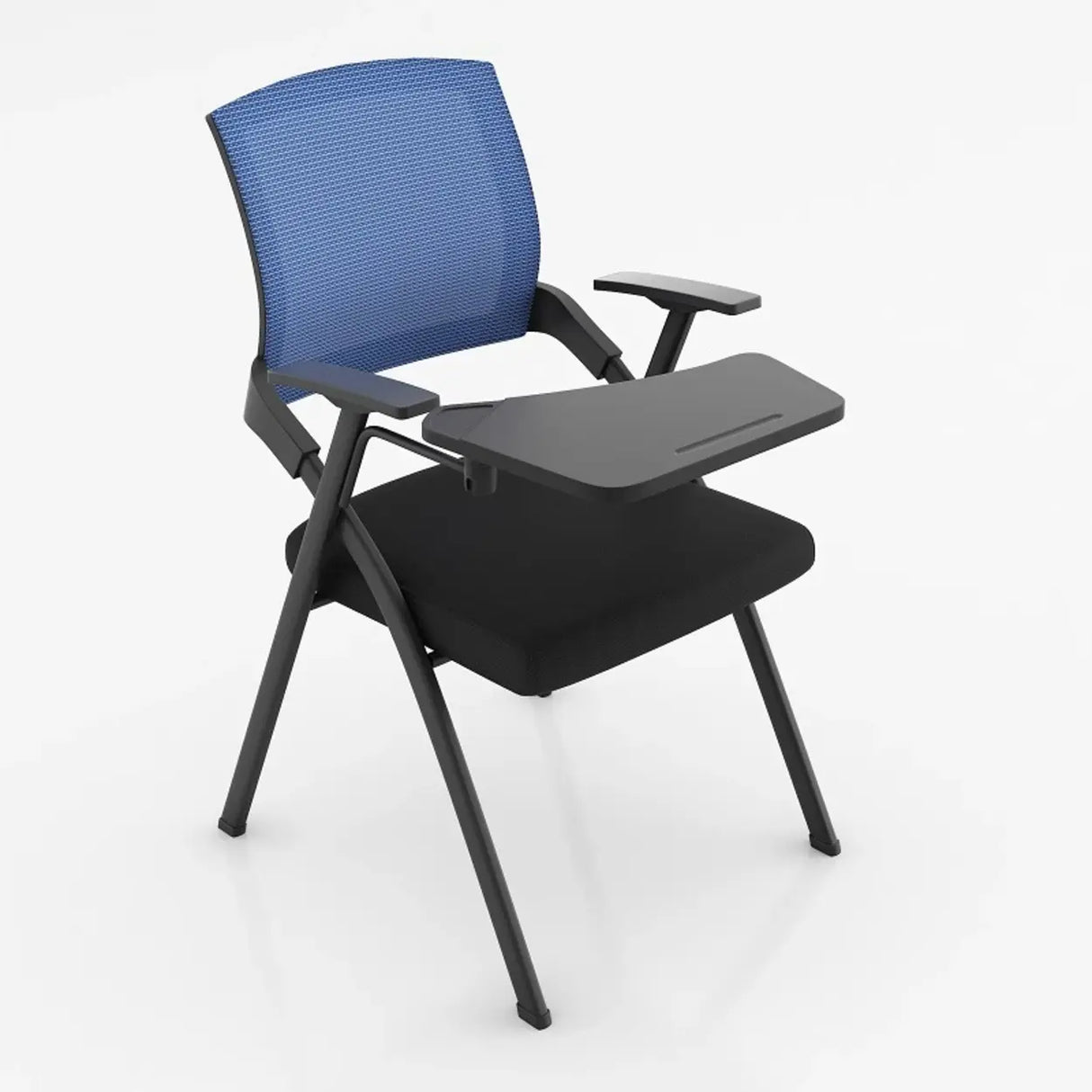 Modern Mesh Office Chair with Tray Black Fabric Seat Image - 3