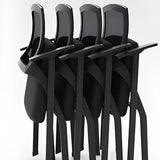 Modern Mesh Office Chair with Tray Black Fabric Seat Image - 4