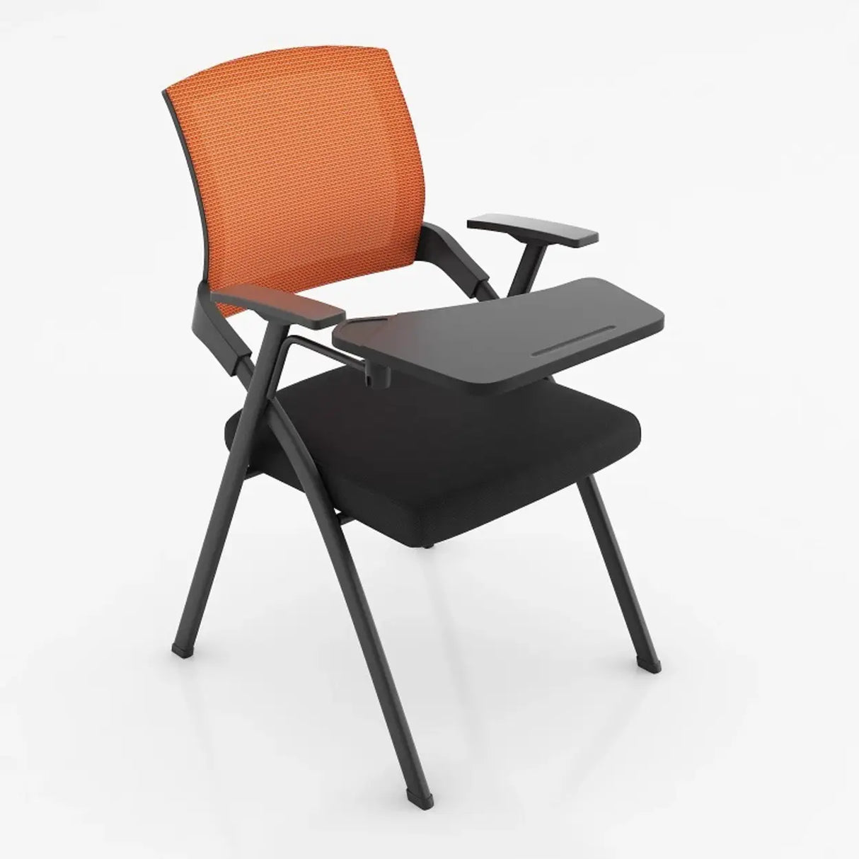 Modern Mesh Office Chair with Tray Black Fabric Seat Image - 5