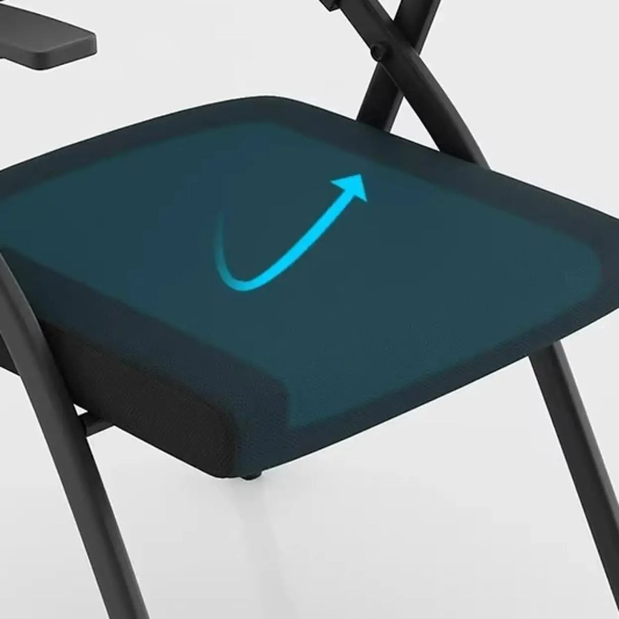 Modern Mesh Office Chair with Tray Black Fabric Seat Image - 6