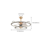 Modern Metal 2 Ring 5 Plastic Blades Ceiling Fan Light #size