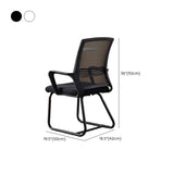 Modern Metal Base Black Mesh Mid-Back Office Chair #size