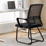 Modern Metal Base Black Mesh Mid-Back Office Chair Image - 3