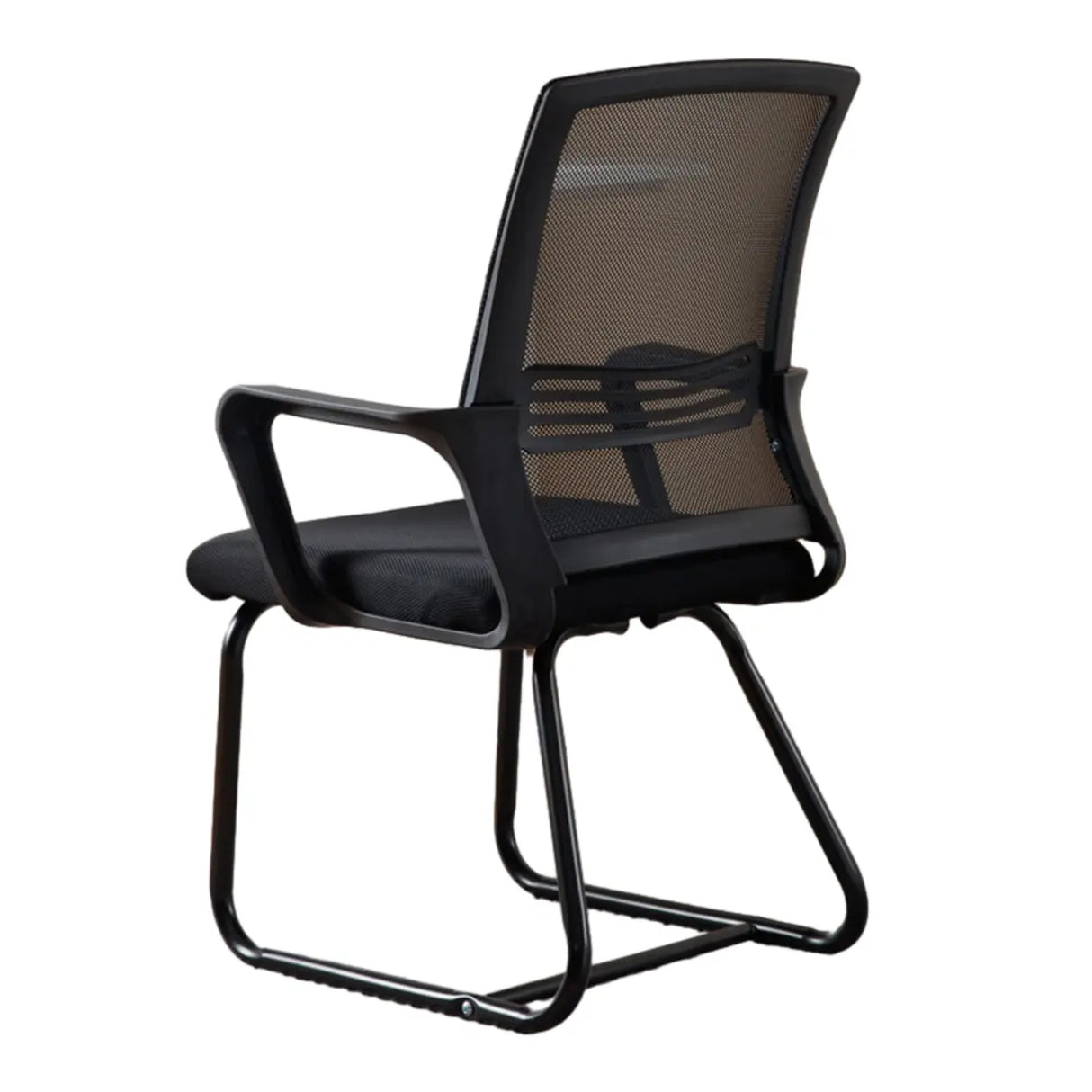 Modern Metal Base Black Mesh Mid-Back Office Chair Image - 7