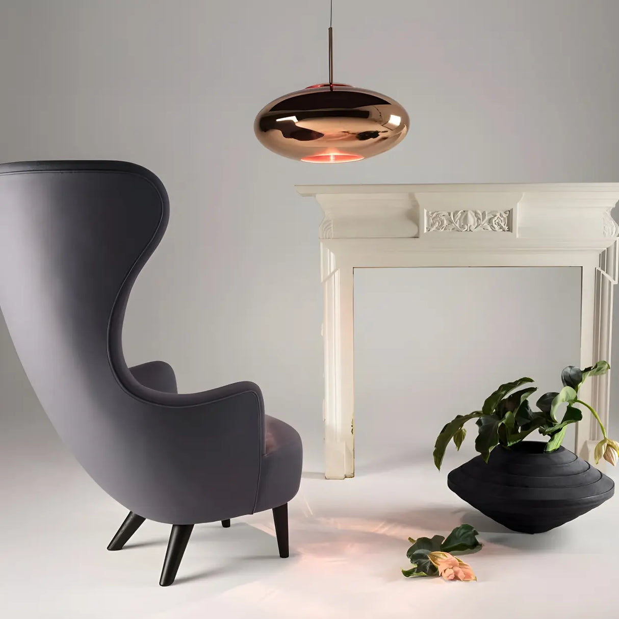 Modern Metal Geometric Shape Copper Pendant Light Image - 10
