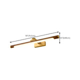 Modern Wood and Gold LED Vanity Light Fixture #size