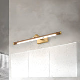 Modern Wood and Gold LED Vanity Light Fixture Image - 4