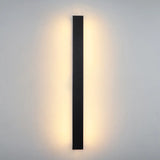 Modern Metal Long Strip Outdoor Wall Light Black Large Image - 7