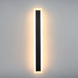 Modern Metal Long Strip Outdoor Wall Light Black Large Image - 8