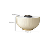 Modern Metal Marble Top Ribbed Pedestal Side Table Image - 16