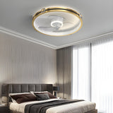Modern Metal Ring Ornament Ceiling Fan with Light Image - 1