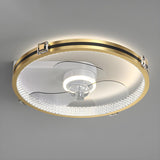 Modern Metal Ring Ornament Ceiling Fan with Light Image - 11