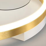 Modern Metal Ring Ornament Ceiling Fan with Light Image - 16