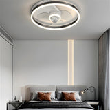 Modern Metal Ring Ornament Ceiling Fan with Light Image - 21