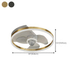 Modern Metal Ring Ornament Ceiling Fan with Light #size