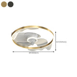 Modern Metal Ring Ornament Ceiling Fan with Light Image - 25