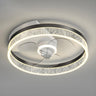 Modern Metal Ring Ornament Ceiling Fan with Light Image - 3