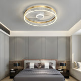 Modern Metal Ring Ornament Ceiling Fan with Light Image - 4