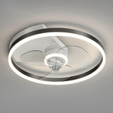Modern Metal Ring Ornament Ceiling Fan with Light Image - 6