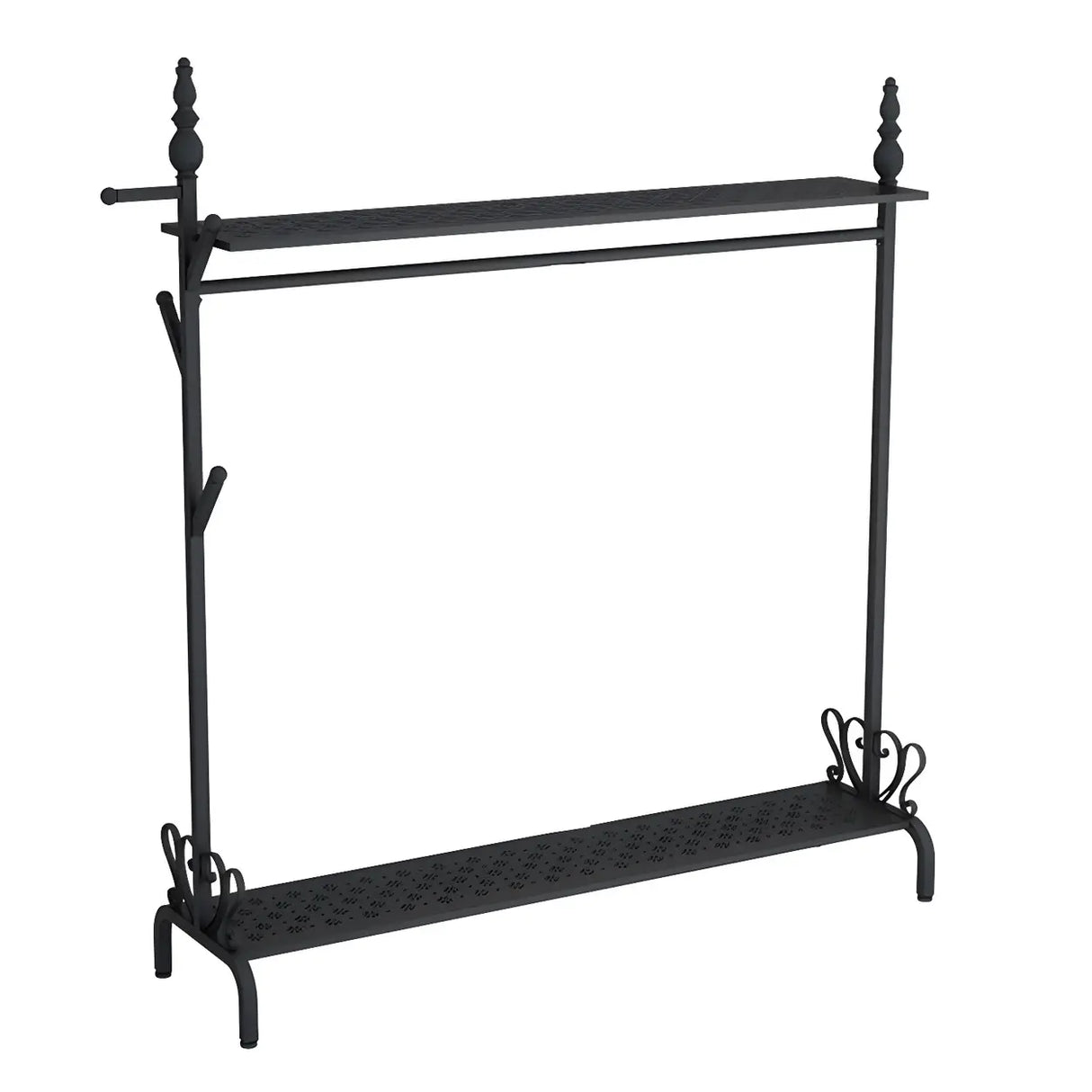 Modern Metal White Freestanding Coat Rack with Storage Image - 10