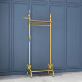 Modern Metal White Freestanding Coat Rack with Storage Image - 2