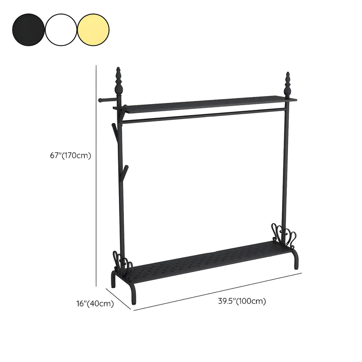 Modern Metal White Freestanding Coat Rack with Storage Image - 28